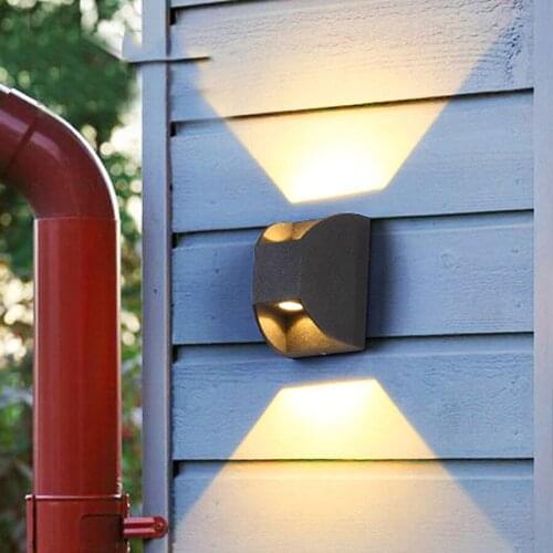 BEIAIDI 6w Modern Outdoor Led Wall Light Waterprrof Up Down Garden Porch Wall Lamp Villa Hotel Park Balcony Courtyard Sconces