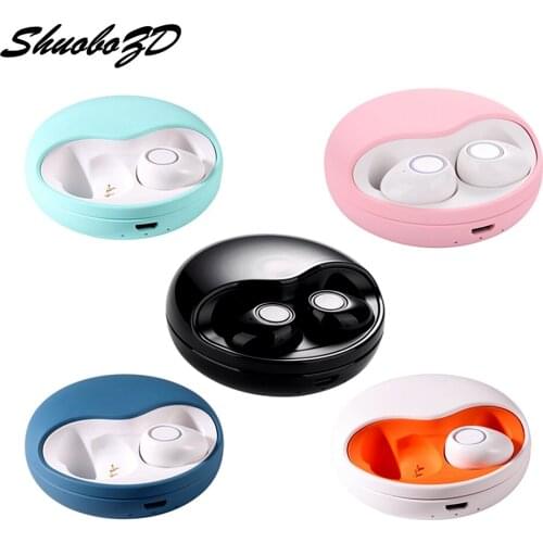 Wireless Earphone Bluetooth 5.0 TWS 3D Stereo Sound Earbuds Auto Connect Hands free Phone Call Mini Bass Earphones