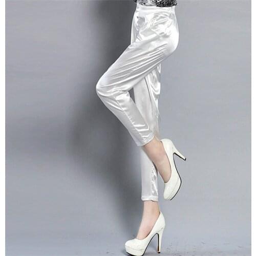 Hot Sales Summer casual pants Female Classic High Elastic Waist Harem Pants Women Fashion Slim Solid Color Ankle-length Pants