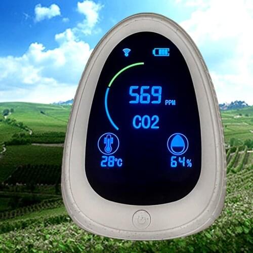 Air Monitor CO2 Detector Meter Air Analyzer Gas Detector Carbon Dioxide Sensor Temperature Humidity Monitor Alarm Office Home