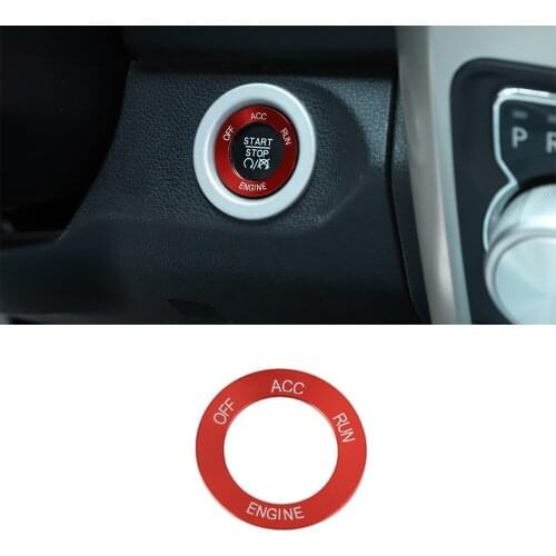 For Dodge Ram 2010+ Charger 2010+ Durango 2014+ Challenger 2010+ Car Start Stop Button Knob Switch Ring Interior Accessories Red