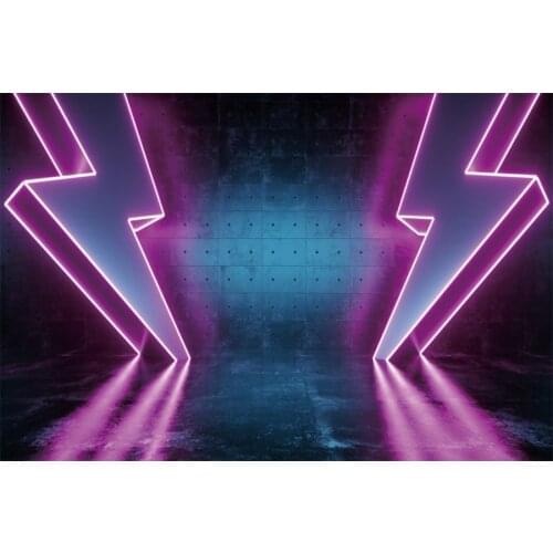 Fantastic Neon Lights Stage Photography Backgrounds Customized Portrait Photographic Backdrops For Home Video Photo Studio