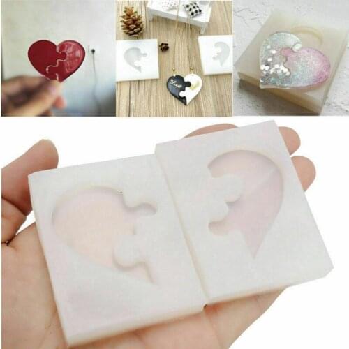 Mold Craft Jewelry Mould Pendant Resin Heart Necklace Puzzle Silicone Casting