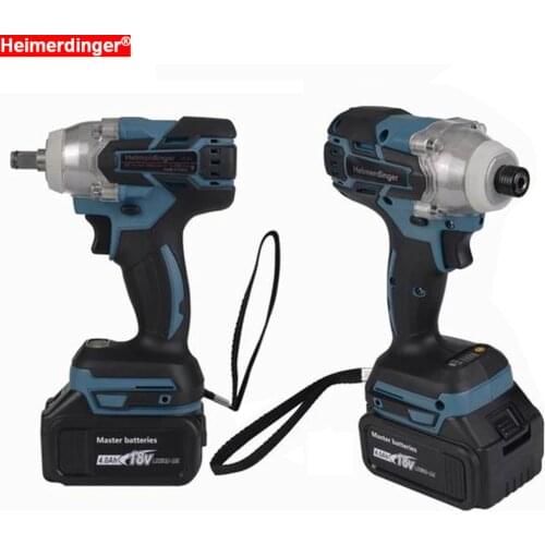 Electric Rechargeable Brushless Impact Wrench Cordless and brushless Impact driver drill combo with two 18V 4.0Ah Battery