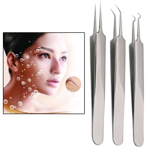 Comedone Extractor Blackhead Remover Acne Cleaner Clip Tweezer Pimple Stainless Steel Acne Clip Cell Clamp Needle