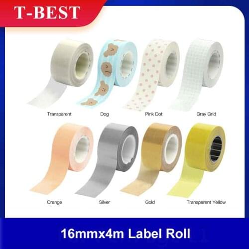MAKEID M1/L1 16mmx4m Adhesive Label Maker Paper Thermal Printer Paper Sticker Tape Name Price Waterproof Tear-Resistant