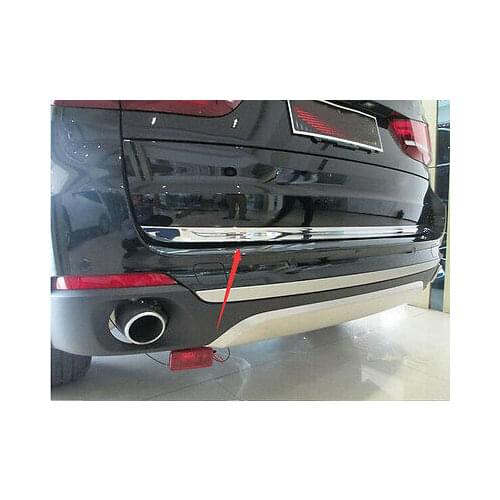 Stainless Rear Door Gate Trunk Streamer Cover Trim For BMW X5 F15 2014 - 2018