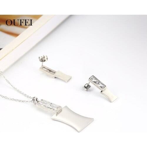 OUFEI Stainless Steel Jewelry Woman Vogue 2019 Charm Earring And Necklace Sets Jewelry Accessories Indian Jewelry