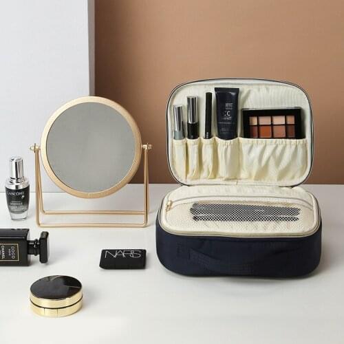 Portable Makeup Storage Bag Women Cosmetic Organize Zipper Pouch Travel Bathroom Toiletries Arrange Handbag Household Supplies