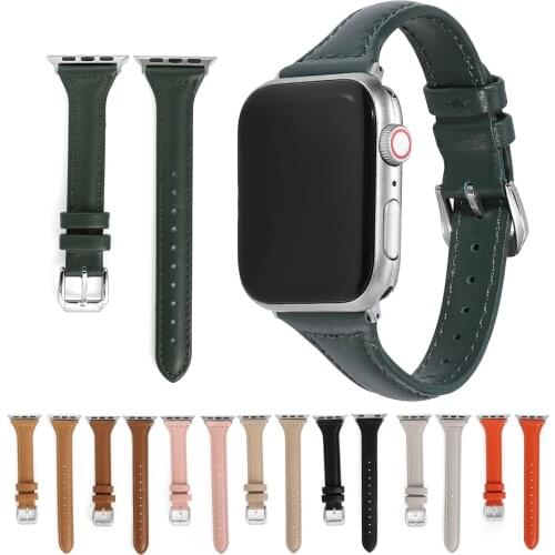 Leather Watch Strap for Apple Watch Band 38mm 40mm 42mm Iwatch Series 6 4 3 2 1 SE for Apple Watch 5 44mm Strap Small Wristband