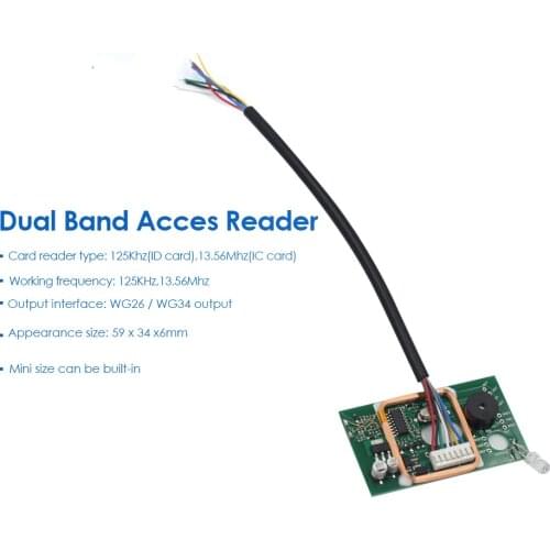 125KHz 13.56MHz Dual frequency Access Control Card Reader RFID Card Reader access controler door access control system kit Jc03