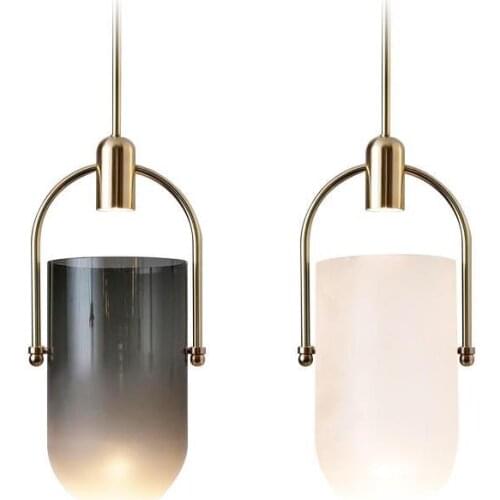 Nordic 1 Pcs Bucket Bar Lighting Glass Pendant Lamp For Dining Room Kitchen Light Kids Led Strip Glass Pendant Light Home Deco