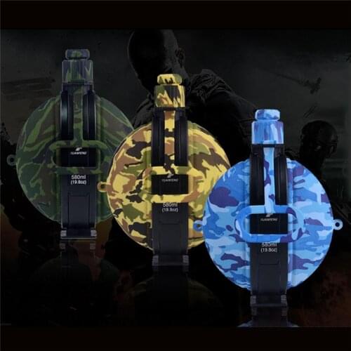 Collapsible Military Water Bottle Silicone Kettle Canteen With Compass Bottle Cap For Hiking Camping Outdoor Sports