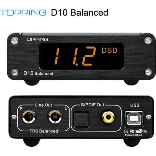 TOPPING D10 Balanced USB Decoder DAC ES9038Q2M XMOS XU208 TRX / XLR