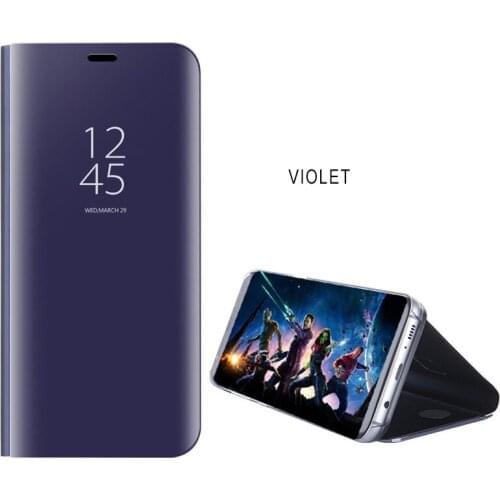 View Smart Cover For Huawei Mate 10 Pro Luxury Mirror Flip Stand Case For Huawei P10 P20 P30 Pro Shockproof Cases Shell