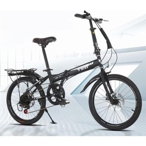 Black White Red Resistance Rubber (mid-range Without Damping) 20-inch 6 Speed Folding Bicycle