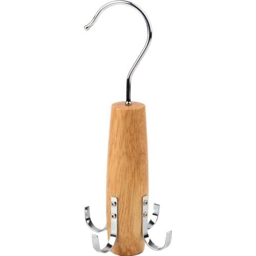 Cloakroom Belt Scarf Oak Wood Storage Rack Ties Oak Hanger Space-Saving Tie Rack Waist Belts Oak Storage Holder