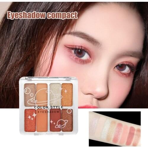 Waterproof Eye Shadow Palette Bright Makeup 8 Colors Shiny Cosmetics For Girls And Women SANA889