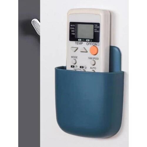 Remote Control Storage Box Eco-friendly Punch Free Plastic Wall Mounted Storage Rack Phone Plug Wall Holder Shelf for Home