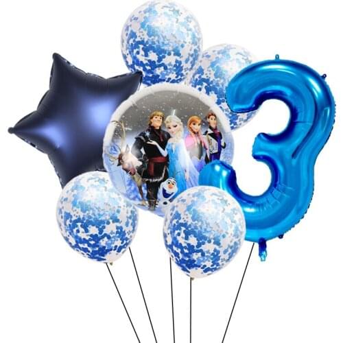 1set 32inch Number Elsa Anna Disney Frozen Princess Helium Balloons Baby Girl Foil Globos Birthday Party Decorations Kids Toys