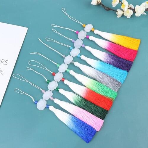 1Pc White Jade Lotus Tassels DIY Jewelry Craft Decorative Accessories Pendant