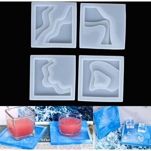 1pcs Agate Coaster Resin Casting Mold Silicone Jewelry Making Epoxy Mould Craft