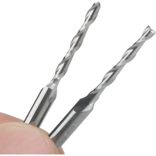 10Pcs 3.175x2x17mm Two Flutes End Mill Bits,Cutting Tools,Carbide Tools, Woodworking Tools,CNC Router Bits