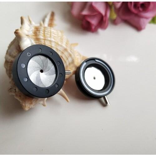 100pcs 1-12mm Amplifying Metal Zoom Optical Iris Diaphragm Aperture Condenser for Camera Microscope Adapter with Sliver Leaf