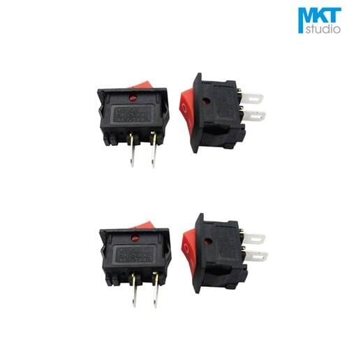 100Pcs Red 10*15mm 2 Pins 2 Positions SPST 1P1T Miniature Electrical Boat Rocker Switch