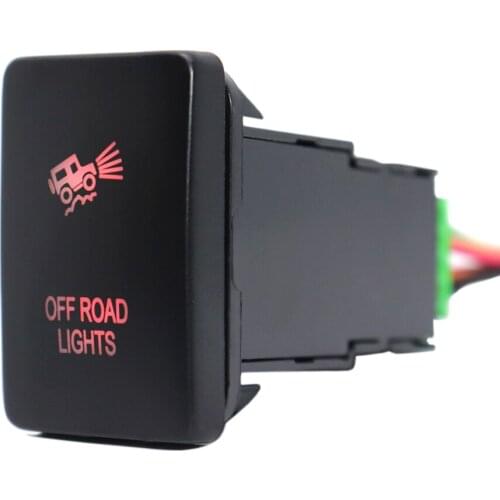 12V Off Road Lights Bar Push Button Switch Red Led Lights with Connector Wire for Toyota Hilux Prado Highlander Landcruiser RAV4