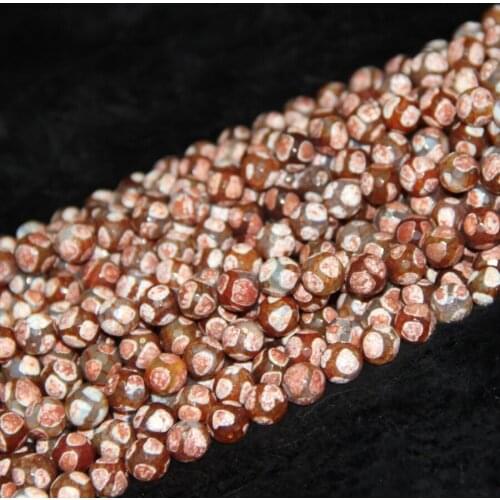 2strands 10mm Red Mystical Tibetan Spherical Beads Tibetan Ball Necklace DIY Dzi Beads Loose Gems Stone Beads Tibetan Gate Beads