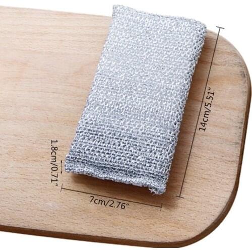 3Pcs/Set Kitchen Scrubbing Sponge Steel Wire Dish Brush Cleaner Scouring Pads P15D