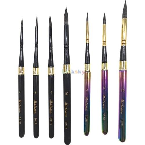 Maleonn Squirrel Hair,Portable Compact Retractable Round Pointed,Travel Brushes,Perfect for Watercolor Painting,good absorbtion