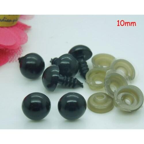 10mm Black Safety Eyes / Plastic Doll eyes Handmade Accessories For Bear Doll Animal Puppet Making - 100 pairs/lot