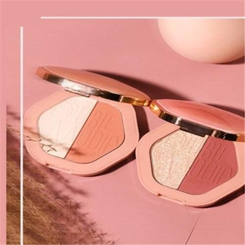 Face Shimmer Blush Palette Makeup Natural Blush Palette Durable Colors Blush with Brush Easy To Wear Makeup Natural Powder Rouge