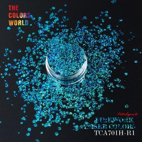 TCA701H Fireworks Laser Light Blue 3D Colorful Round Shape 4 Kind Size Nail Glitter nail art decorations makeup facepainting