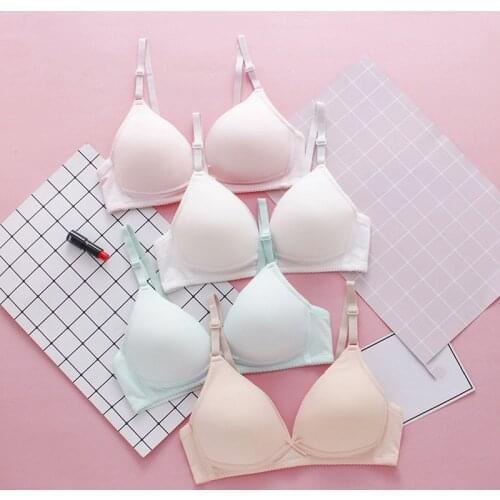 Wire Free Bra Cotton Push Up Underwear Women Thin Bras Students Girls Breathable Brassiere
