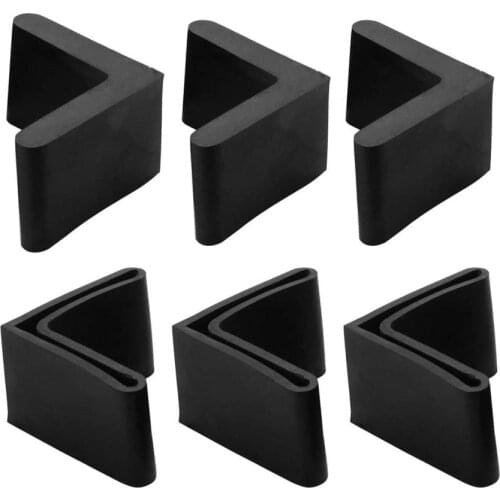 8Pcs Black Plastic Leg Cover Sleeve Glove L-shaped Furniture Corner Angle Iron Feet Pad Chair Bench Table Bed Angled Metal Legs