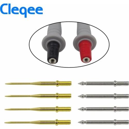 Cleqee P8003.1 8pcs Replaceable test needle kit 1mm Gilded sharp&2mm standard suitable for Multimeter probe