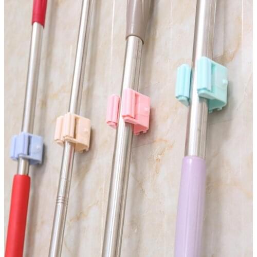 Punch-free Door Wall Mounted Mop Holder Brush Broom Umbrella Spatula Hanger Storages Rack Kitchen Organizer For Kitchen Bar