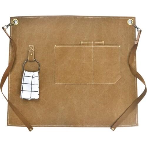 Black Khaki Canvas Waist Apron Cotton Strap Pastry Chef Barista Bartender Restaurant Uniform Florist Gardener Craft Workwear B53