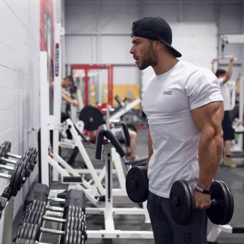 Rise mens T-shirt spring/summer 2019 mens gym shirt muscle brother short sleeve wholesale quick-dry shirt short sleeve