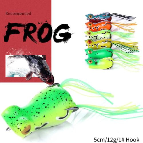 HENGJIA Brand 1Pcs Artificial Silicone Rubber Soft Bait Thunder Frog Lure Toad Bait 5CM 12G Lures For Spring Black Fish