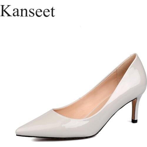 Kanseet Spring Summer New Women Pumps Thin Heels Solid Colors Elegant Pointed Toe Daily Office Lady High Heels Shoe Plus Size 42