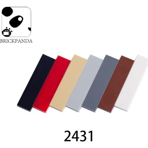 MOC Building Blocks Thin Bricks Panel Figure Accessories Smooth 1x4 Tile Educational Toys for Children Compatible with 2431