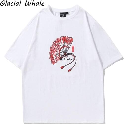 GlacialWhale Mans Oversized T-shirt Women 2021 Summer Top Fan Print T-shirts Harajuku Cotton Tshirt Male White T Shirt For Men