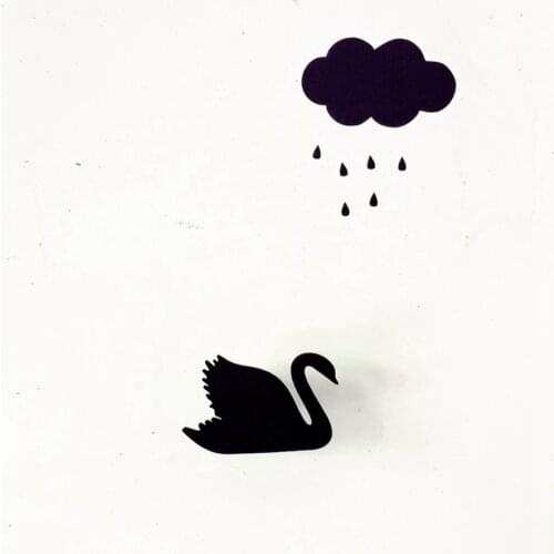 Cute swan decor wooden clothes hook princess girl room wall decorate children room ECO friendly hanger hook