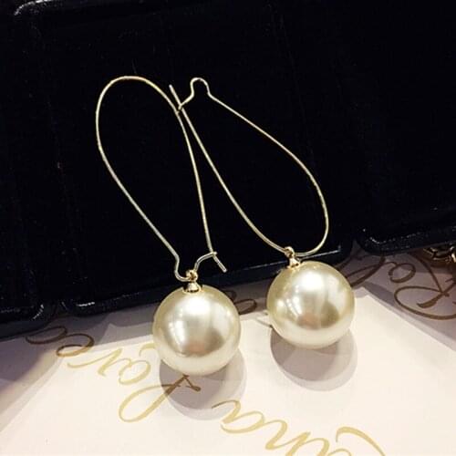 Fashion Imitation Pearl Earrings Female Models Long Drop Pearl Jewelry Earrings Brincos New Accessories Wholesale