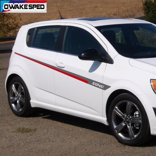 Racing Sport Stripes Car Waist Lines Sticker For-Chevrolet Sonic Both Side Auto Body Decor Vinyl Decals Exterior Accessories