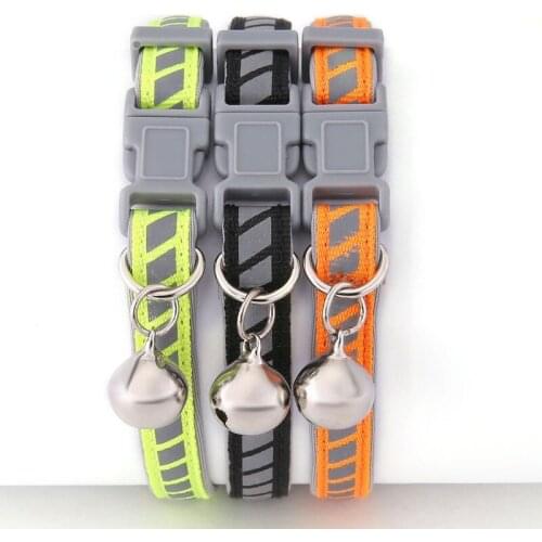 Pet Supplies Brand new pet collar reflective plastic buckle outdoor pet special cat collar dog collar fashion bell collar